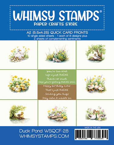 **NEW Quick Card Fronts - Duck Pond - Whimsy Stamps