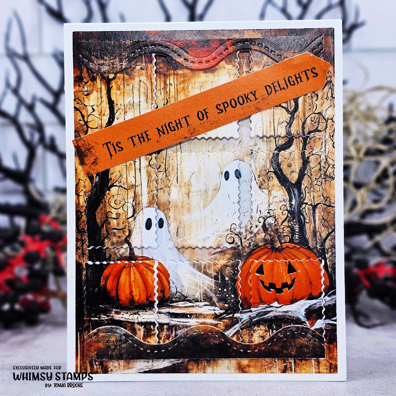 Quick Card Fronts - Grunge Ghosts - Whimsy Stamps