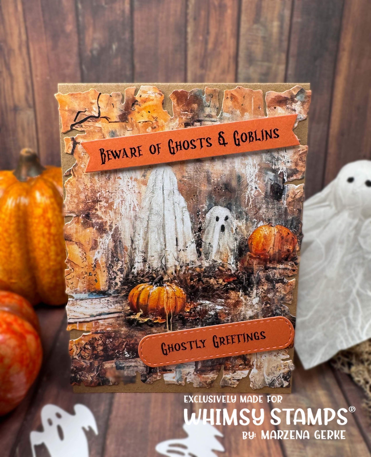 Quick Card Fronts - Grunge Ghosts - Whimsy Stamps