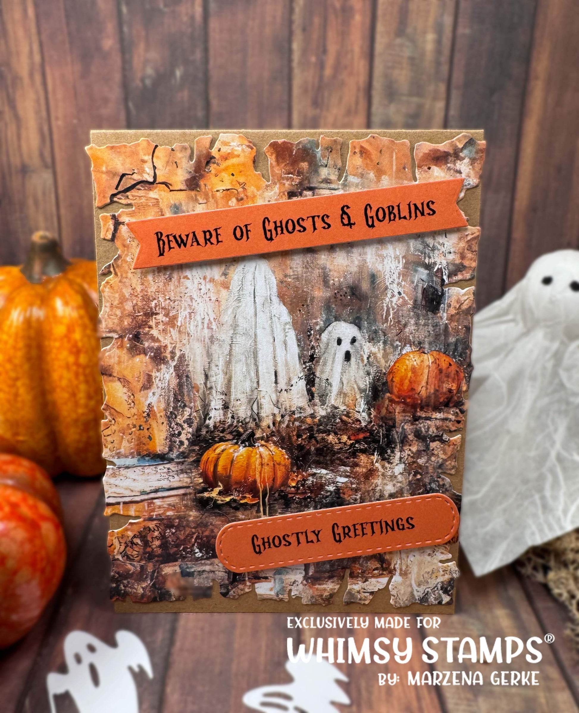 Quick Card Fronts - Grunge Ghosts - Whimsy Stamps