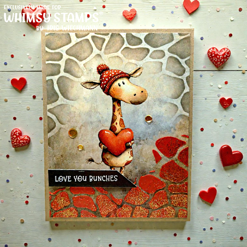 Quick Card Fronts - Heartfelt Giraffes 1 - Whimsy Stamps