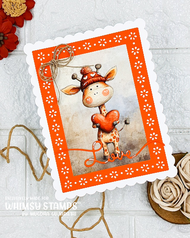 Quick Card Fronts - Heartfelt Giraffes 1 - Whimsy Stamps