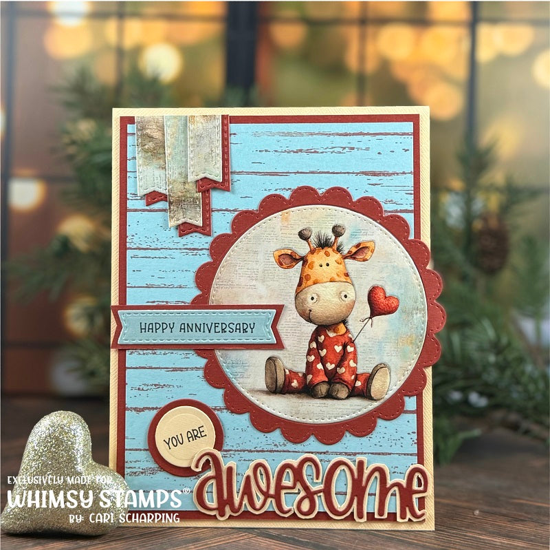 Quick Card Fronts - Heartfelt Giraffes 2 - Whimsy Stamps