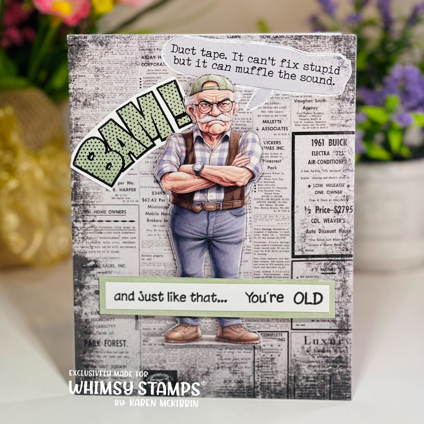 Quick Card Fronts - Old Fart Grandpa - Whimsy Stamps