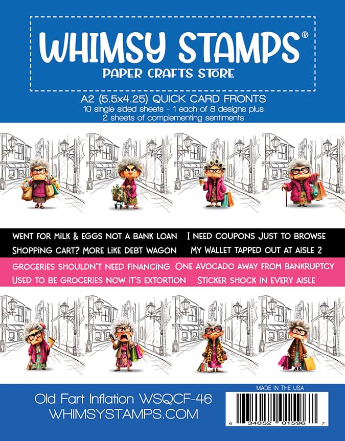 Quick Card Fronts - Old Fart Inflation - Whimsy Stamps