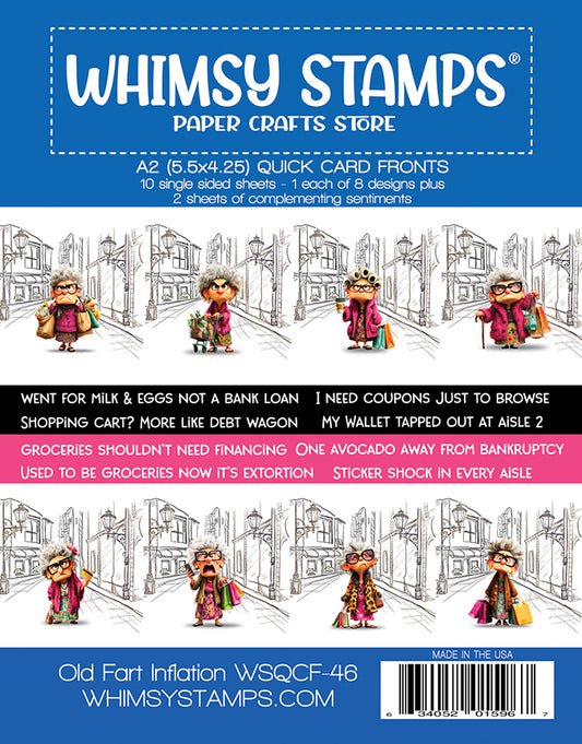 Quick Card Fronts - Old Fart Inflation - Whimsy Stamps