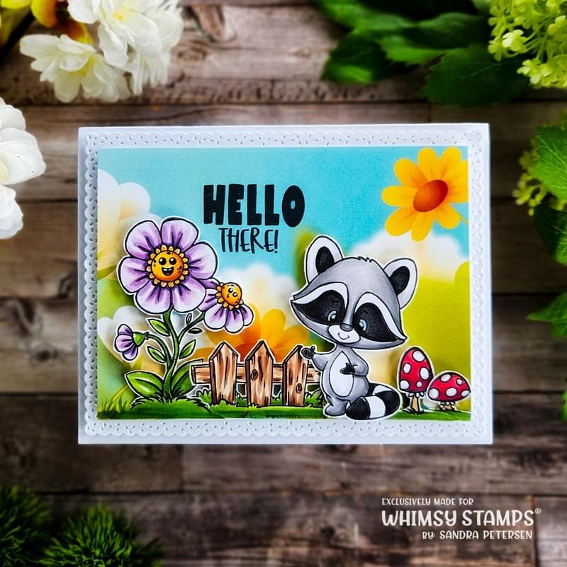 Raccoon Happy Day Clear Stamps - Whimsy Stamps