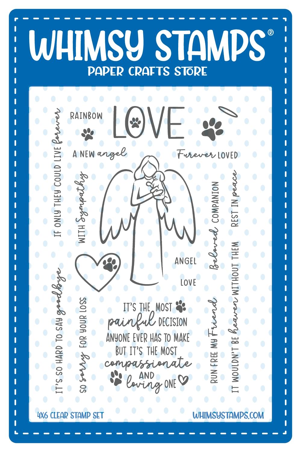Rainbow Angel Clear Stamps - Whimsy Stamps