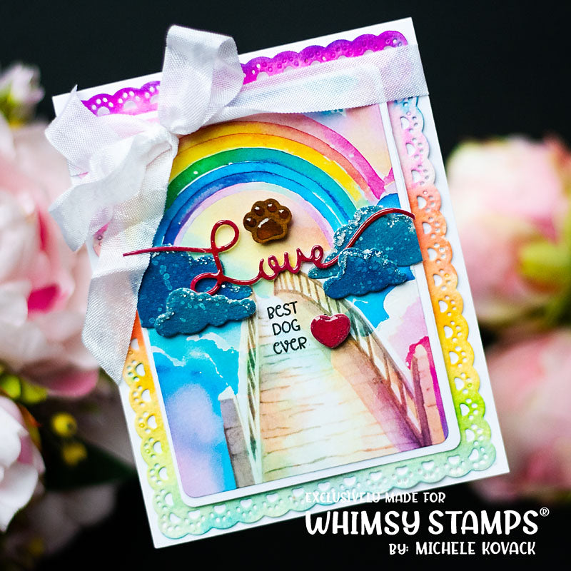 Rainbow Bridge Dog Rub-Ons - Whimsy Stamps