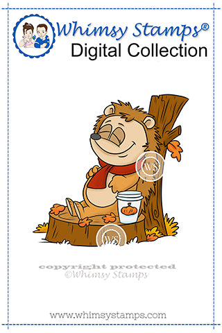 Restful Hedgehog - Digital Stamp - Whimsy Stamps