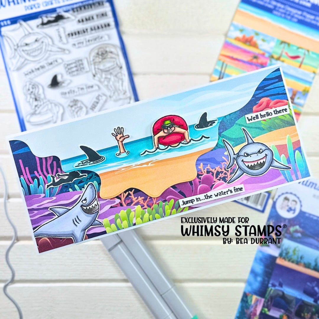 Slimline Paper Pack - Just Beachy - Whimsy Stamps