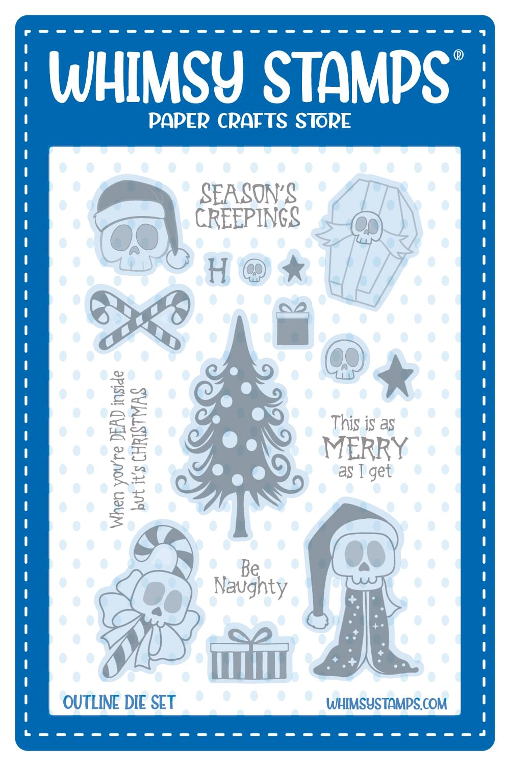 Season's Creepings Outlines Die Set - Whimsy Stamps