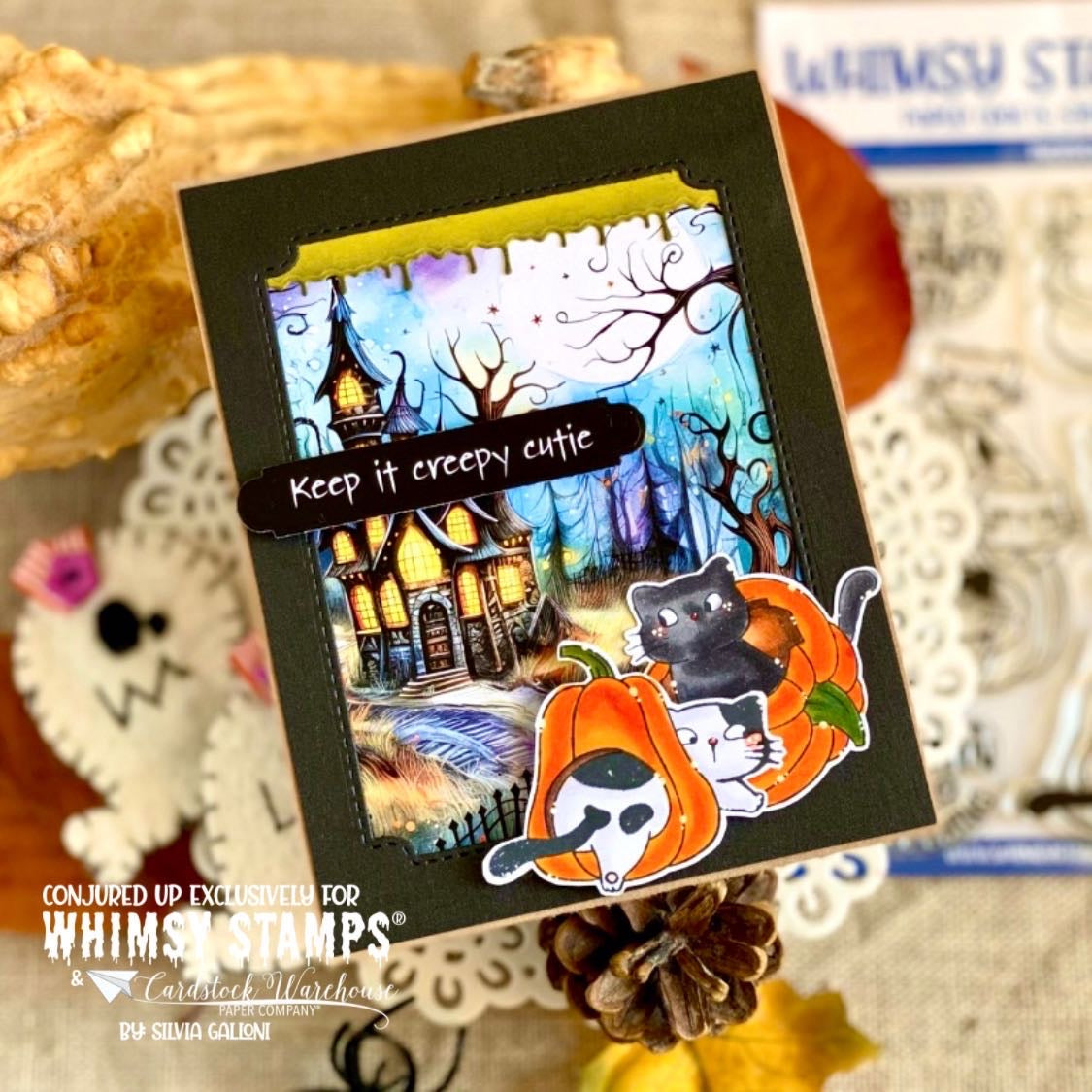 Pumpkin Kitties Clear Stamps - Whimsy Stamps