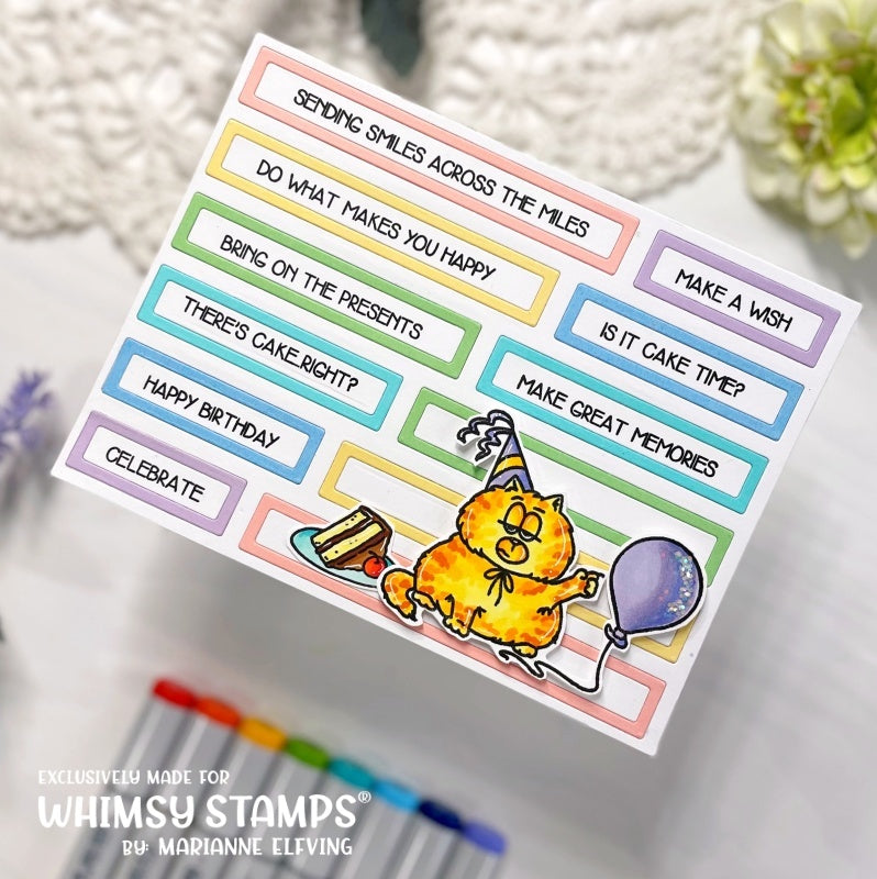 Simple Sentiment Strips Die Set - Whimsy Stamps