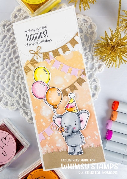 Sketched Elephants Clear Stamps - Whimsy Stamps
