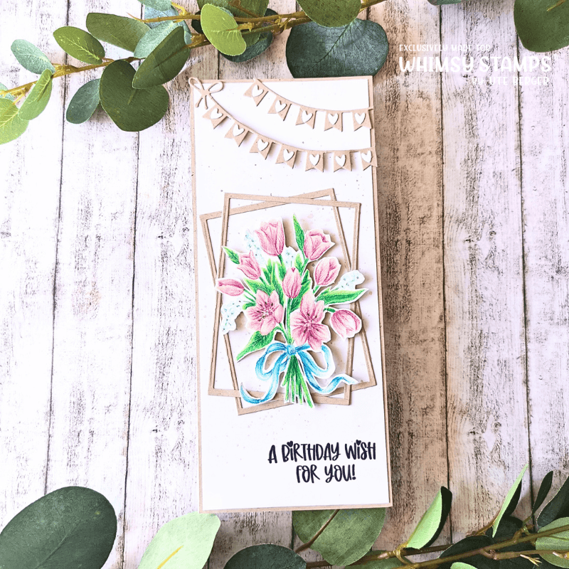 Slimline Bunting Borders Die Set - Whimsy Stamps