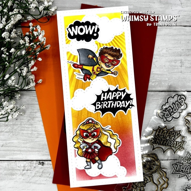 Slimline Clouds Die Set - Whimsy Stamps