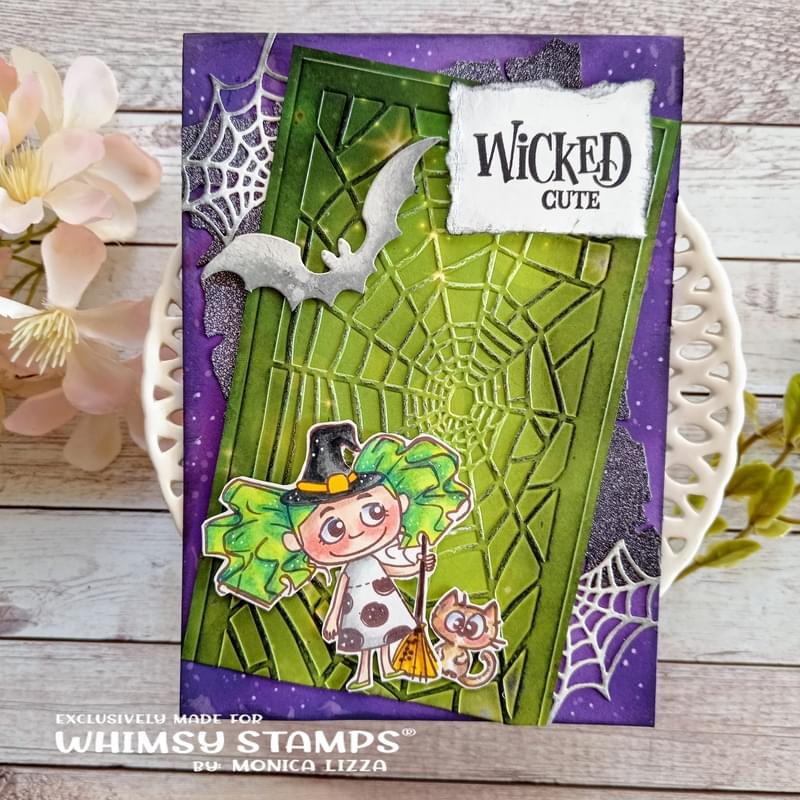 Slimline Embossing Folder - Broken Web - Whimsy Stamps