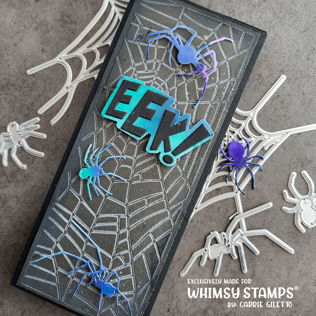 Slimline Embossing Folder - Broken Web - Whimsy Stamps