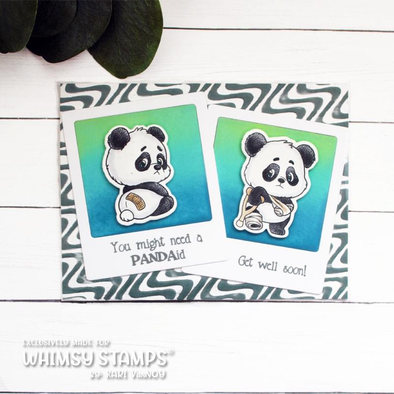Panda Get Well Clear Stamps - Whimsy Stamps