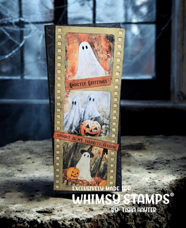 Quick Card Fronts - Grunge Ghosts - Whimsy Stamps