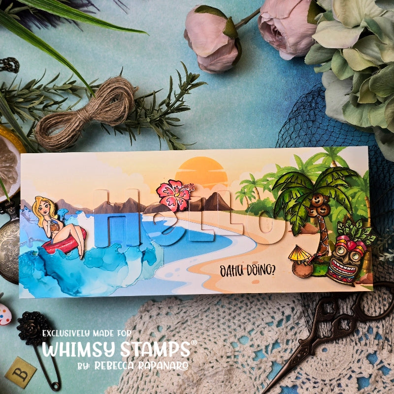 Slimline Paper Pack - Just Beachy - Whimsy Stamps