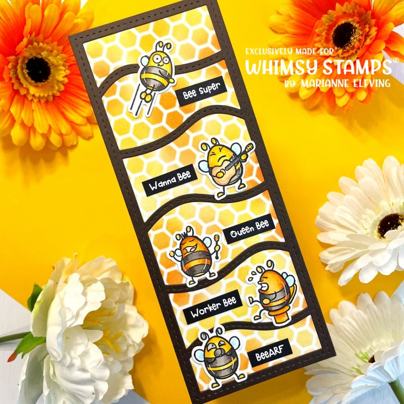 Bizzy Bees 2 Outline Die Set - Whimsy Stamps
