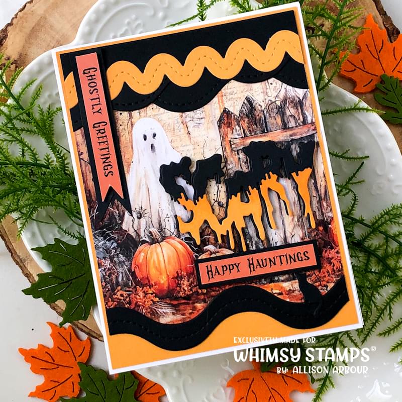Quick Card Fronts - Grunge Ghosts - Whimsy Stamps