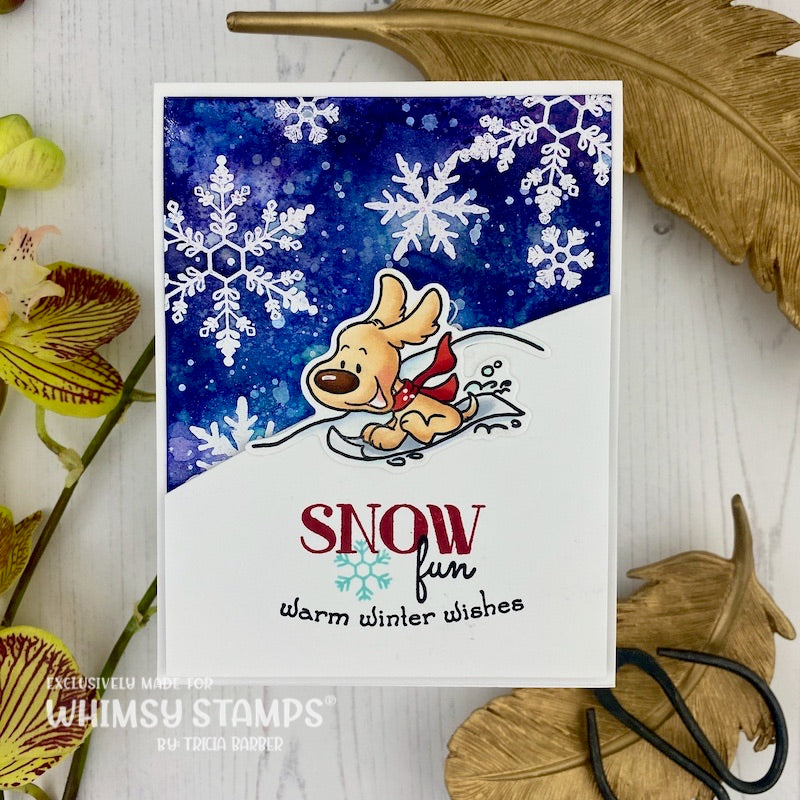 Snow Flurry Background Rubber Cling Stamp - Whimsy Stamps