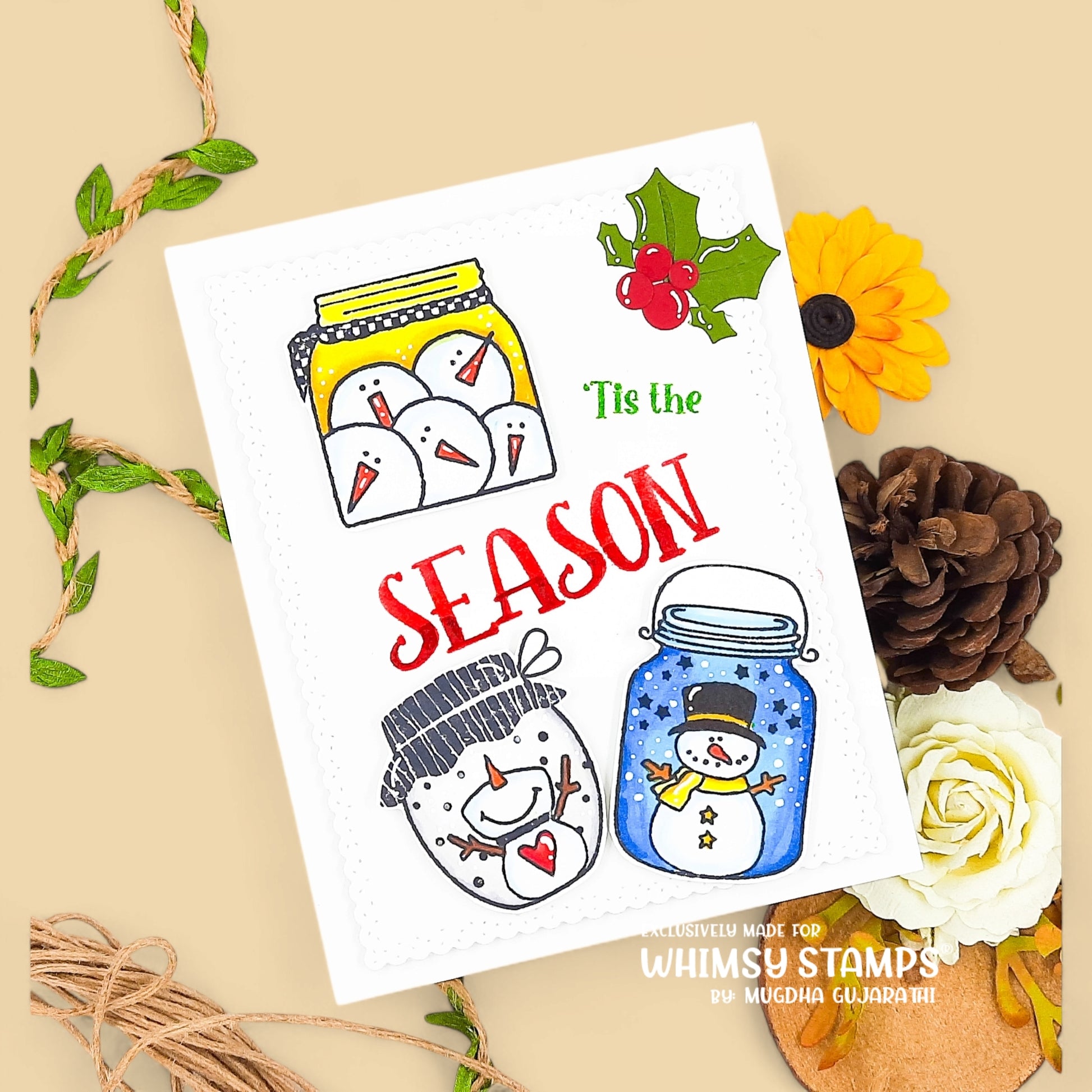 *NEW Snowman Jars Clear Stamps - Whimsy Stamps