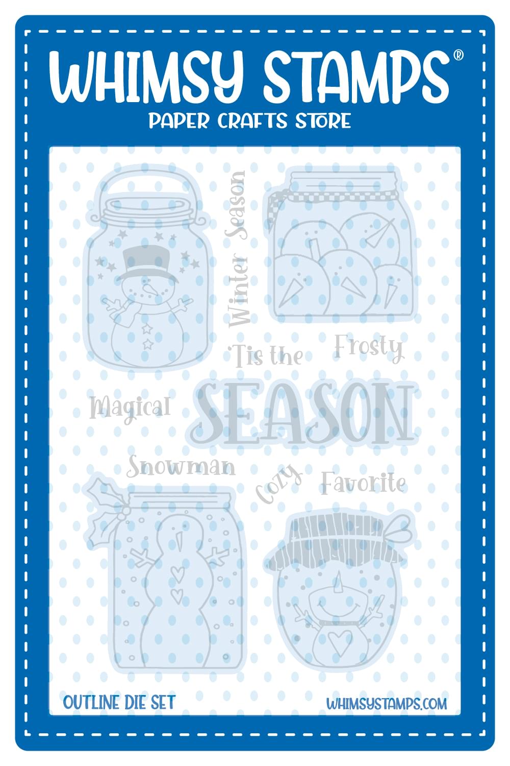 *NEW Snowman Jars Outlines Die Set - Whimsy Stamps