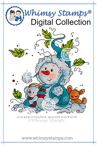 Snowman and Friends - Digital Stamp