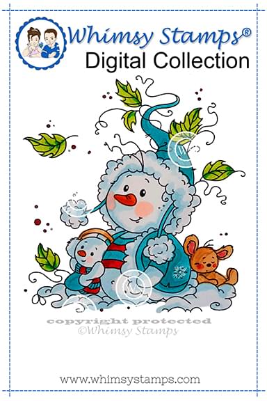 Snowman and Friends - Digital Stamp.