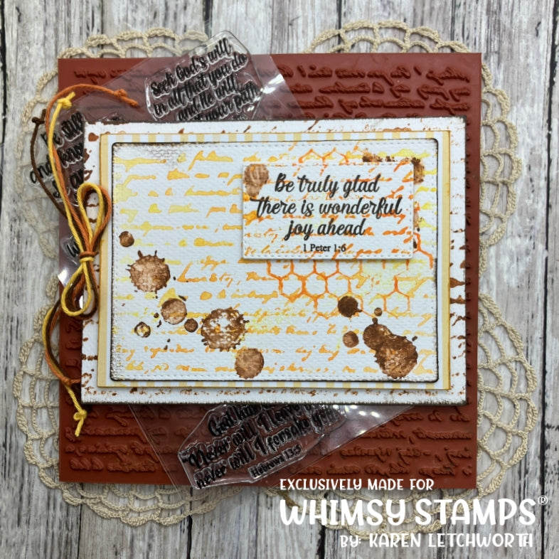 Stained Glass Scripture Sentiments Clear Stamps - Whimsy Stamps