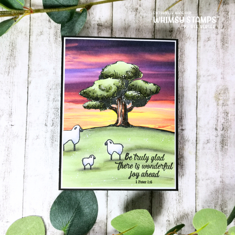 Stained Glass Scripture Sentiments Clear Stamps - Whimsy Stamps