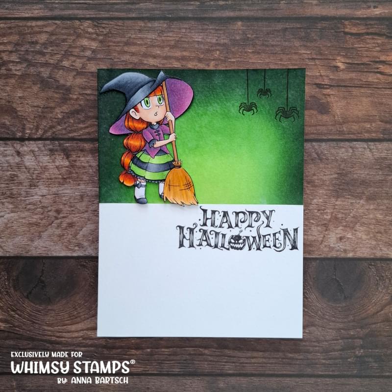 Sweeping Witch Tia - Digital Stamp - Whimsy Stamps