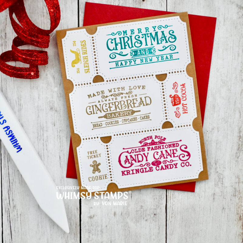 Terrific Christmas Tickets Clear Stamps - Whimsy Stamps