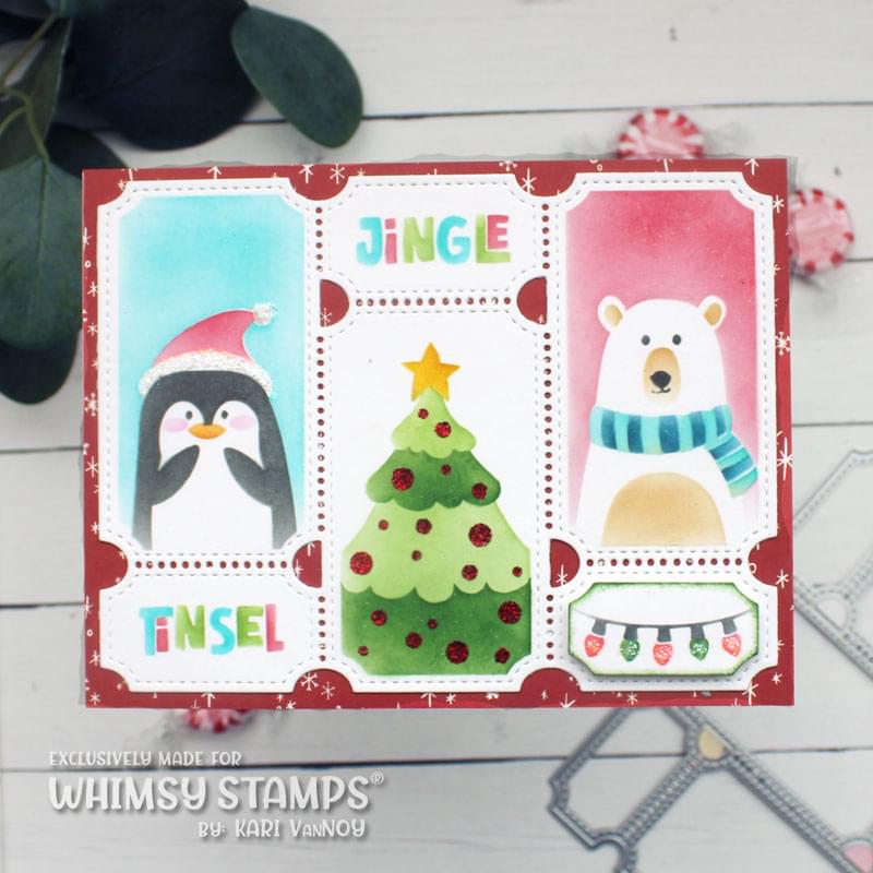 *NEW Terrific Tickets Christmas Layering Stencil - Whimsy Stamps
