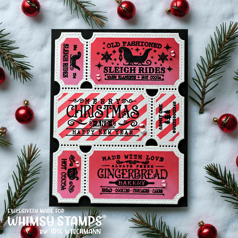Terrific Tickets Shadows and Patterns Layering Stencil - Whimsy Stamps
