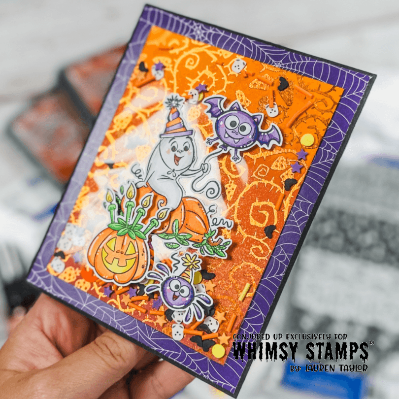 Toner Card Front Pack - Slimline Terror 1 - Whimsy Stamps