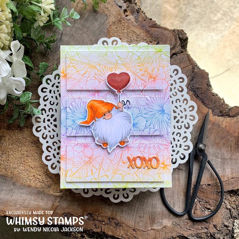 Tropical Floral Background Rubber Cling Stamp - Whimsy Stamps