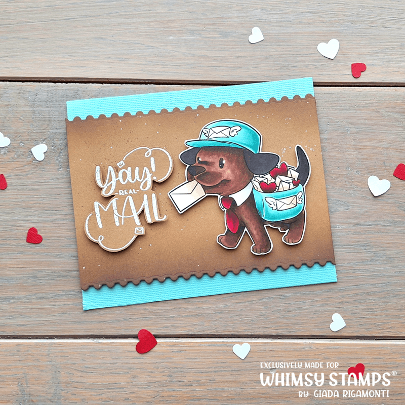 Valentine Delivery Pup - Digital Stamp - Whimsy Stamps