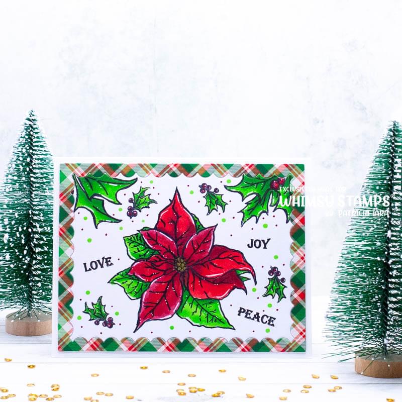 Vintage Poinsettia Clear Stamps - Whimsy Stamps