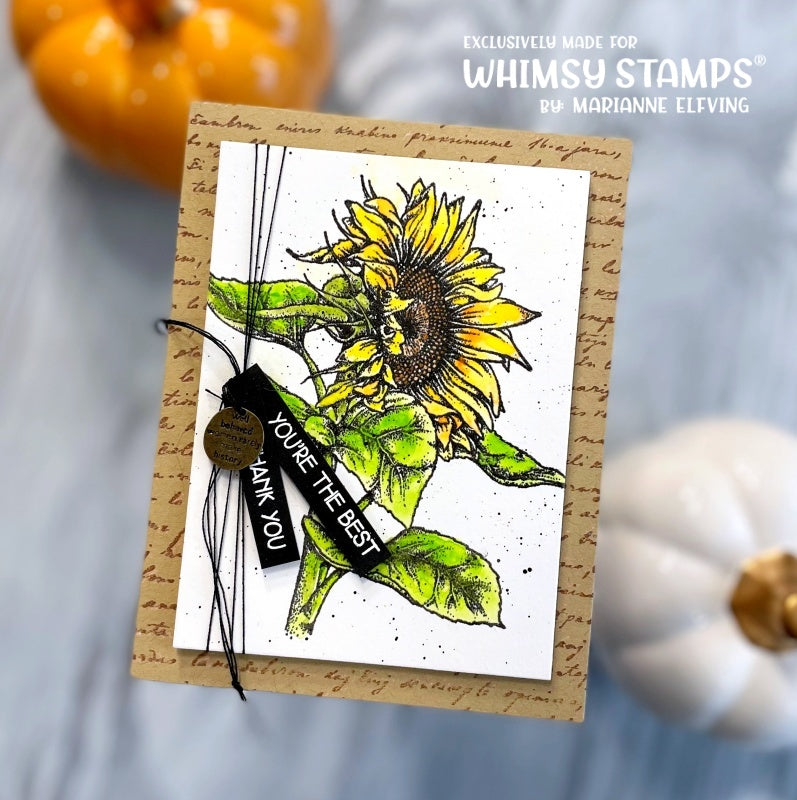 Vintage Script Background Rubber Cling Stamp - Whimsy Stamps