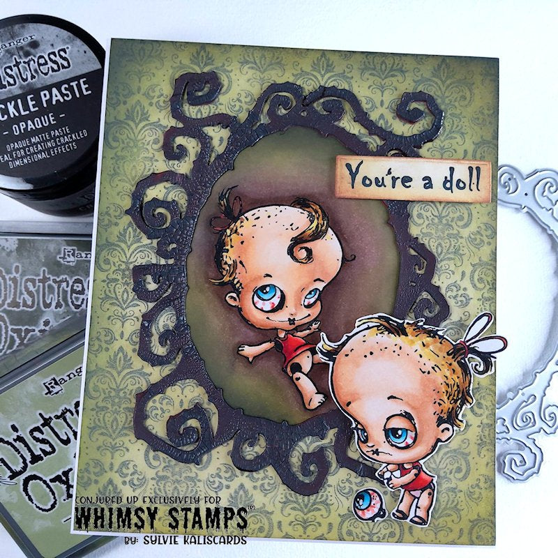 Vintage Wallpaper Rubber Cling Stamp - Whimsy Stamps