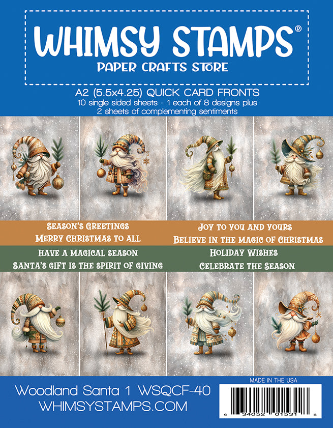 *NEW Quick Card Fronts - Woodland Santa 1 - Whimsy Stamps