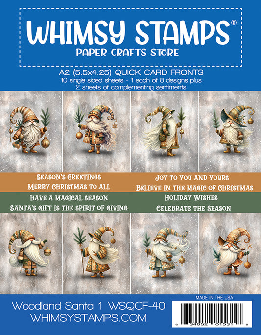 *NEW Quick Card Fronts - Woodland Santa 1 - Whimsy Stamps