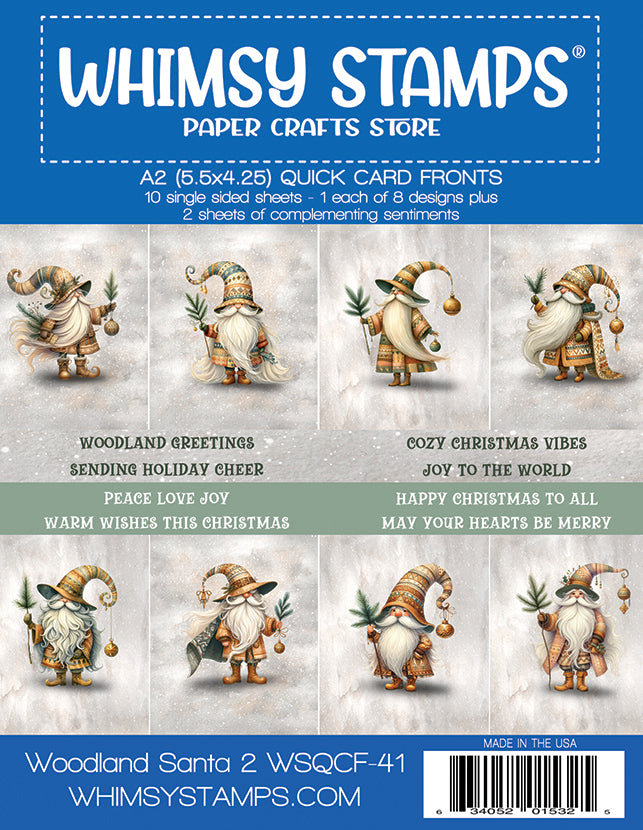 *NEW Quick Card Fronts - Woodland Santa 2 - Whimsy Stamps