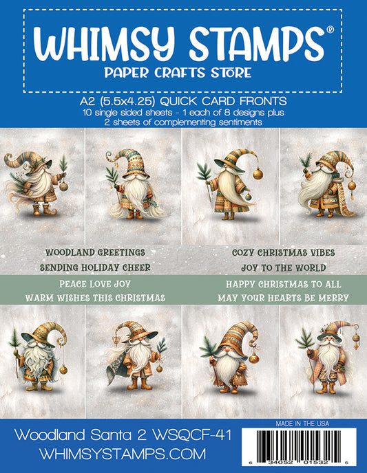 *NEW Quick Card Fronts - Woodland Santa 2 - Whimsy Stamps