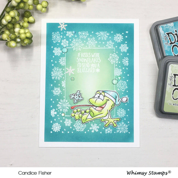 Snowflake Frame Rubber Cling Stamp - Whimsy Stamps